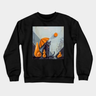 The Gaze of the Mystic Cat: A Surrealistic Journey Crewneck Sweatshirt